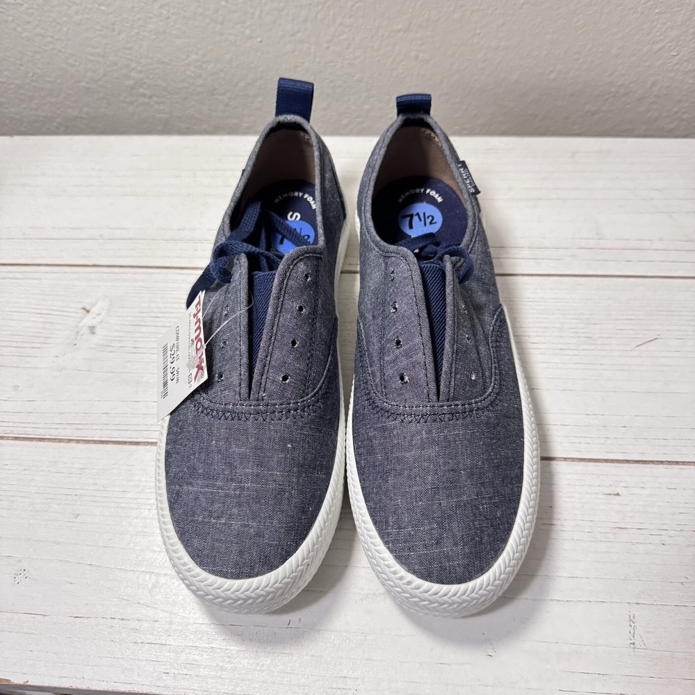 Sperry Crest Twin Gore Chambray Blue Slip On Sneakers Sz Women's 7.5